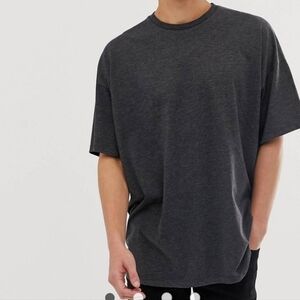NWOT Asos oversized tapered charcoal crew neck tshirt